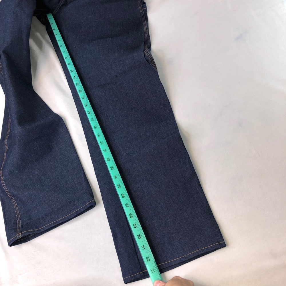 VTG Round House Carpenter Jeans Mens 33x33 USA Made Raw Denim Deadstock Workwear - Picture 11 of 16